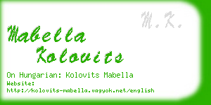 mabella kolovits business card